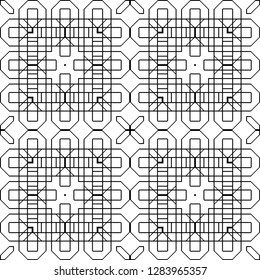 Design seamless monochrome geometric pattern. Abstract background. Vector art