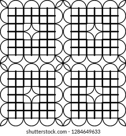Design seamless monochrome geometric pattern. Abstract grating background. Vector art