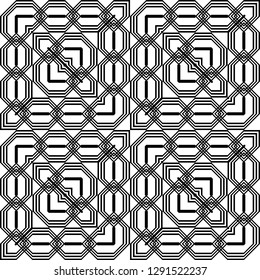Design seamless monochrome geometric pattern. Abstract background. Vector art