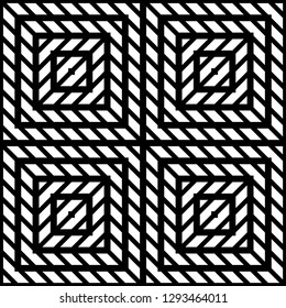 Design seamless monochrome geometric pattern. Abstract background. Vector art