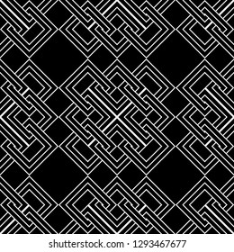 Design seamless monochrome geometric pattern. Abstract background. Vector art