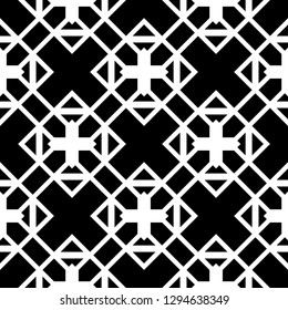 Design seamless monochrome geometric pattern. Abstract background. Vector art