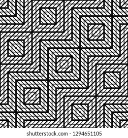 Design seamless monochrome geometric pattern. Abstract background. Vector art