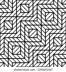 Design seamless monochrome geometric pattern. Abstract background. Vector art
