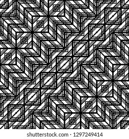 Design seamless monochrome geometric pattern. Abstract zigzag background. Vector art