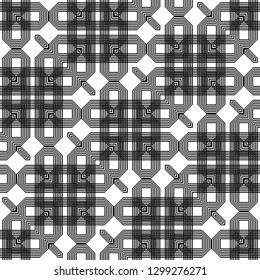 Design seamless monochrome geometric pattern. Abstract background. Vector art
