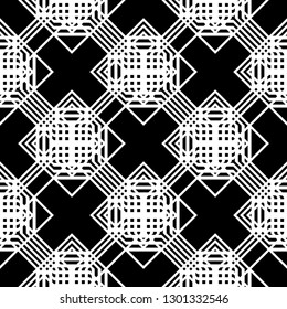 Design seamless monochrome geometric pattern. Abstract background. Vector art
