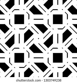 Design seamless monochrome geometric pattern. Abstract background. Vector art
