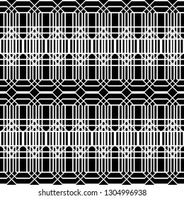 Design seamless monochrome geometric pattern. Abstract background. Vector art