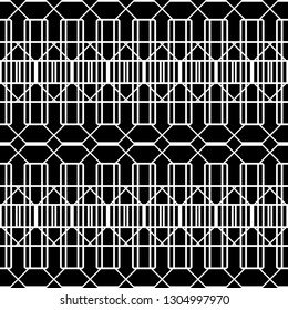 Design seamless monochrome geometric pattern. Abstract background. Vector art