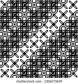 Design seamless monochrome geometric pattern. Abstract zigzag background. Vector art