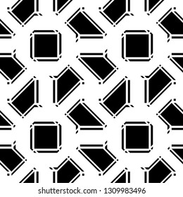 Design seamless monochrome geometric pattern. Abstract background. Vector art