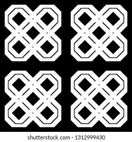 Design seamless monochrome geometric pattern. Abstract background. Vector art
