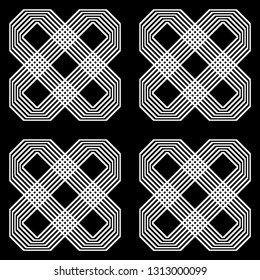 Design seamless monochrome geometric pattern. Abstract background. Vector art