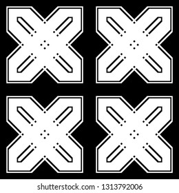 Design seamless monochrome geometric pattern. Abstract background. Vector art
