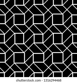 Design seamless monochrome geometric pattern. Abstract background. Vector art
