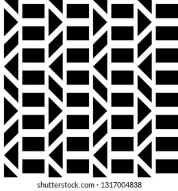 Design seamless monochrome geometric pattern. Abstract zigzag background. Vector art