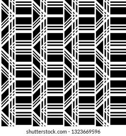 Design seamless monochrome geometric pattern. Abstract zigzag background. Vector art
