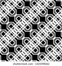 Design seamless monochrome geometric pattern. Abstract background. Vector art