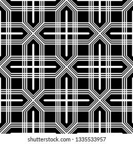 Design seamless monochrome geometric pattern. Abstract background. Vector art