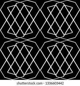 Design seamless monochrome geometric pattern. Abstract background. Vector art