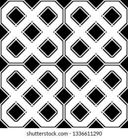 Design seamless monochrome geometric pattern. Abstract background. Vector art