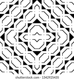Design seamless monochrome geometric pattern. Abstract background. Vector art
