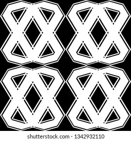 Design seamless monochrome geometric pattern. Abstract background. Vector art