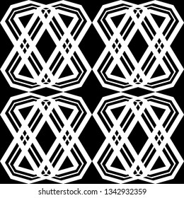 Design seamless monochrome geometric pattern. Abstract background. Vector art