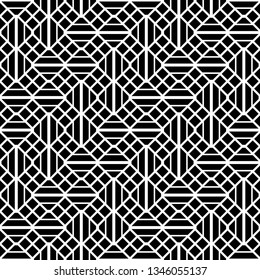 Design seamless monochrome geometric pattern. Abstract background. Vector art