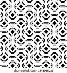 Design seamless monochrome geometric pattern. Abstract background. Vector art