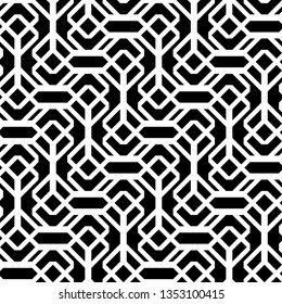 Design seamless monochrome geometric pattern. Abstract background. Vector art