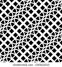 Design seamless monochrome geometric pattern. Abstract lines textured background. Vector art