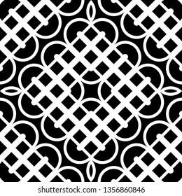 Design seamless monochrome geometric pattern. Abstract grating background. Vector art