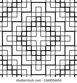 Design seamless monochrome geometric pattern. Abstract grating background. Vector art