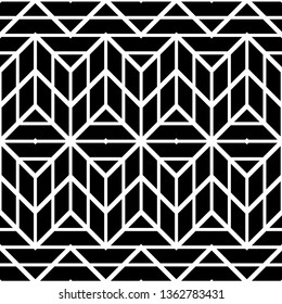Design seamless monochrome geometric pattern. Abstract zigzag background. Vector art
