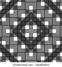 Design seamless monochrome geometric pattern. Abstract grating background. Vector art