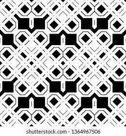 Design seamless monochrome geometric pattern. Abstract background. Vector art