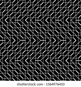 Design seamless monochrome geometric pattern. Abstract zigzag background. Vector art