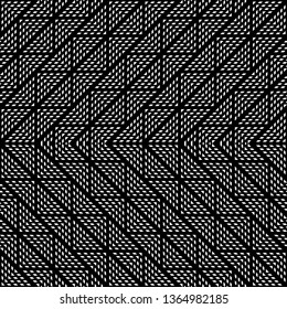 Design seamless monochrome geometric pattern. Abstract zigzag background. Vector art