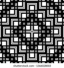 Design seamless monochrome geometric pattern. Abstract grating background. Vector art