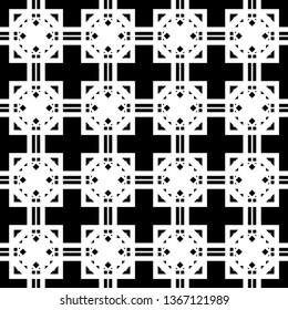 Design seamless monochrome geometric pattern. Abstract background. Vector art