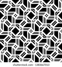 Design seamless monochrome geometric pattern. Abstract background. Vector art