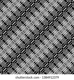 Design seamless monochrome geometric pattern. Abstract background. Vector art