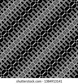 Design seamless monochrome geometric pattern. Abstract background. Vector art