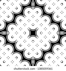 Design seamless monochrome geometric pattern. Abstract grating background. Vector art