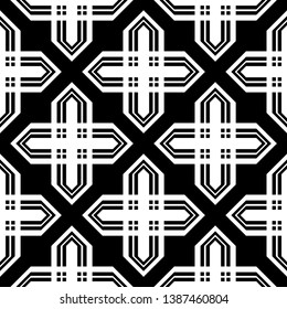 Design seamless monochrome geometric pattern. Abstract background. Vector art