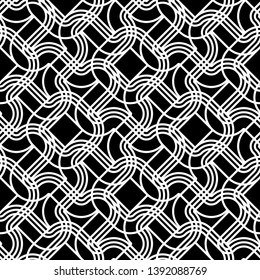 Design seamless monochrome geometric pattern. Abstract lines textured background. Vector art