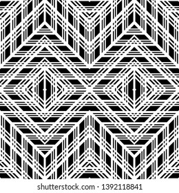 Design seamless monochrome geometric pattern. Abstract background. Vector art