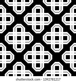 Design seamless monochrome geometric pattern. Abstract background. Vector art
